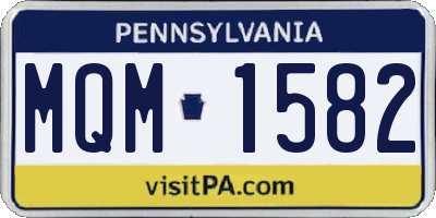 PA license plate MQM1582