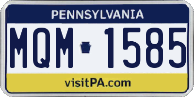 PA license plate MQM1585