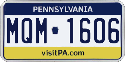 PA license plate MQM1606