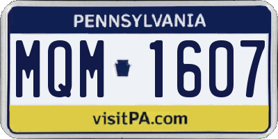 PA license plate MQM1607