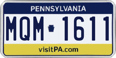 PA license plate MQM1611
