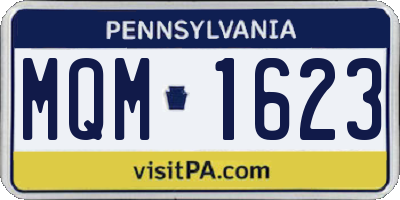 PA license plate MQM1623