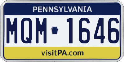 PA license plate MQM1646