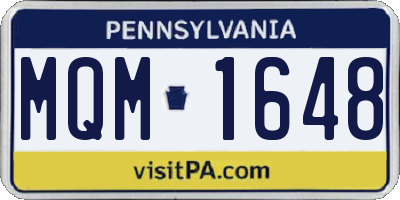 PA license plate MQM1648