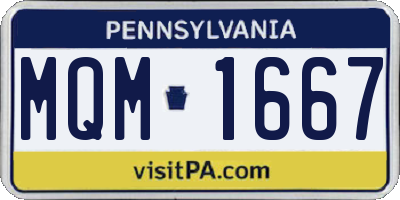 PA license plate MQM1667