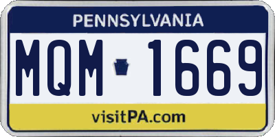 PA license plate MQM1669