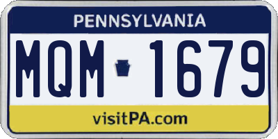 PA license plate MQM1679