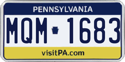 PA license plate MQM1683