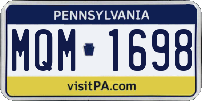 PA license plate MQM1698