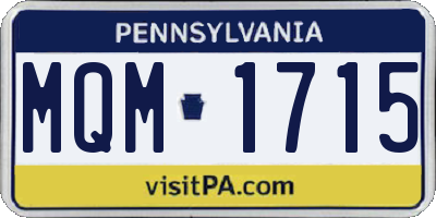 PA license plate MQM1715