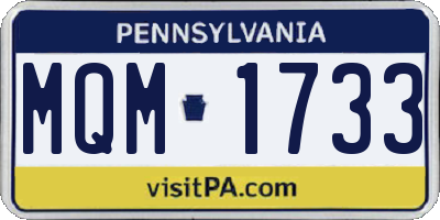 PA license plate MQM1733