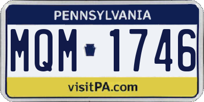 PA license plate MQM1746