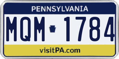 PA license plate MQM1784