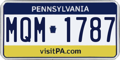 PA license plate MQM1787