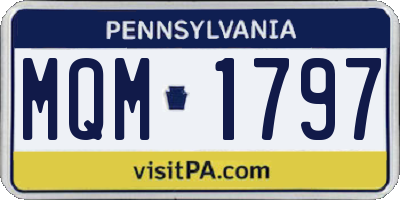 PA license plate MQM1797