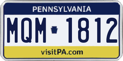 PA license plate MQM1812