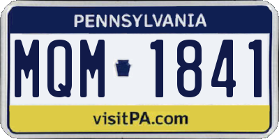 PA license plate MQM1841