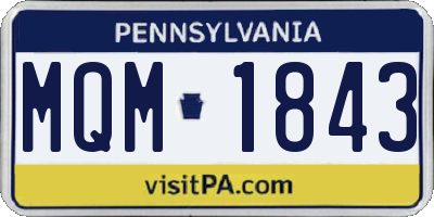 PA license plate MQM1843