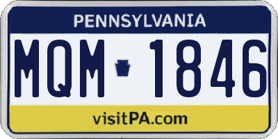 PA license plate MQM1846