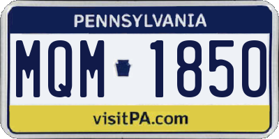 PA license plate MQM1850