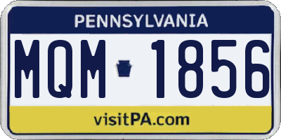 PA license plate MQM1856