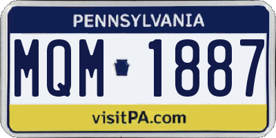 PA license plate MQM1887