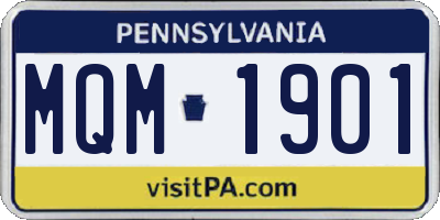 PA license plate MQM1901