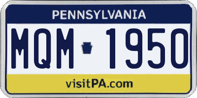 PA license plate MQM1950