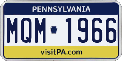 PA license plate MQM1966