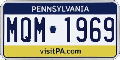 PA license plate MQM1969