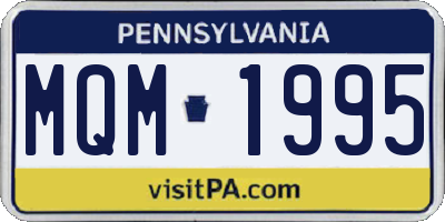 PA license plate MQM1995