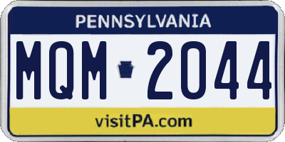 PA license plate MQM2044