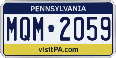 PA license plate MQM2059