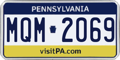 PA license plate MQM2069
