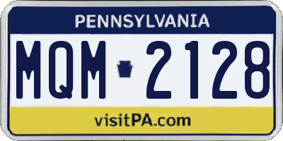 PA license plate MQM2128