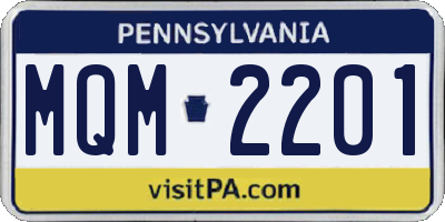 PA license plate MQM2201