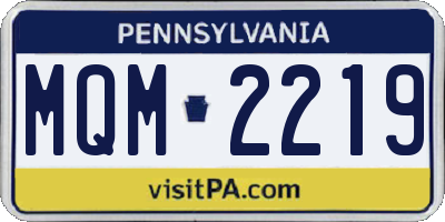 PA license plate MQM2219