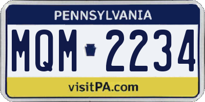 PA license plate MQM2234