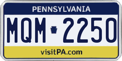 PA license plate MQM2250