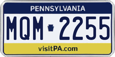 PA license plate MQM2255