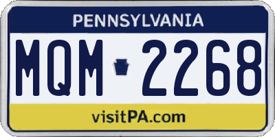 PA license plate MQM2268