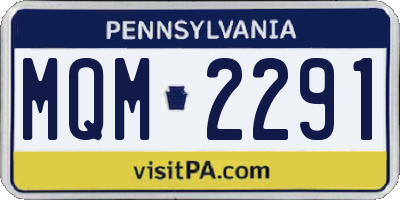 PA license plate MQM2291