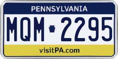 PA license plate MQM2295