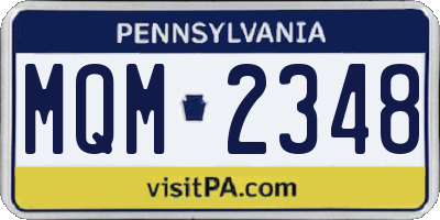 PA license plate MQM2348