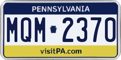 PA license plate MQM2370