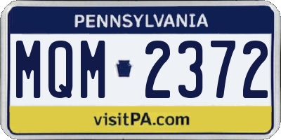 PA license plate MQM2372