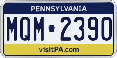 PA license plate MQM2390