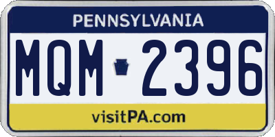 PA license plate MQM2396
