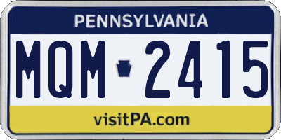 PA license plate MQM2415