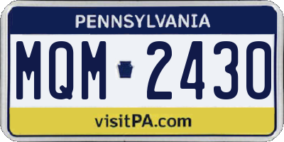 PA license plate MQM2430